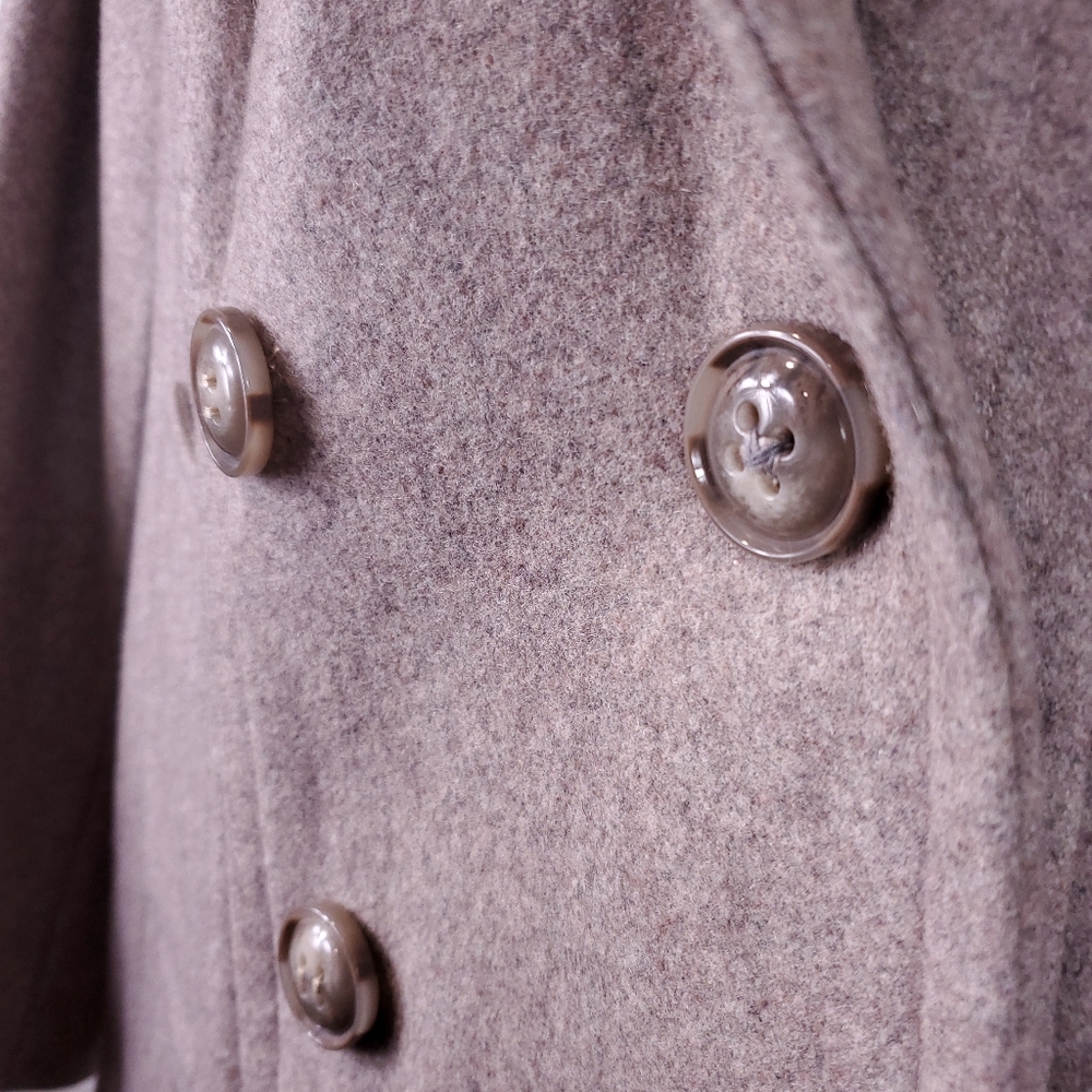 Jason Kole Wool Blend Double Breasted Peacoat in Oatmeal - Picture 3 of 8